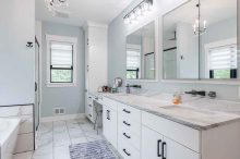 Elegant Dual Vanity Bathroom in Custom Home – Brockport, NY
