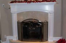 Elegant Fireplace With Marble and Pillars