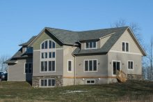 Modern Custom Home with Angled Roof Design