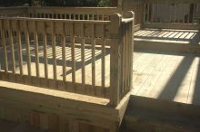 Multi-Level Wood Deck with Custom Railings