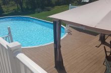 Poolside Deck with Composite Boards and Railings