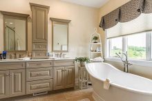 Spa-Style Bathroom in Pittsford New Home