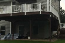 Two-Level Elevated Deck with White Railings