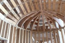 Vaulted Barrel Ceiling Framing in Luxury Custom Home