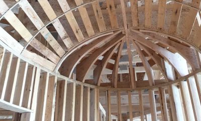 Vaulted Barrel Ceiling Framing in Luxury Custom Home